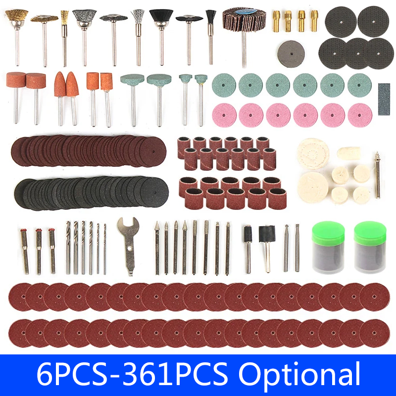 Cordless Rotary Tool Kit Accessories - 6 buah-361 buah alat pengamplasan Dremel
