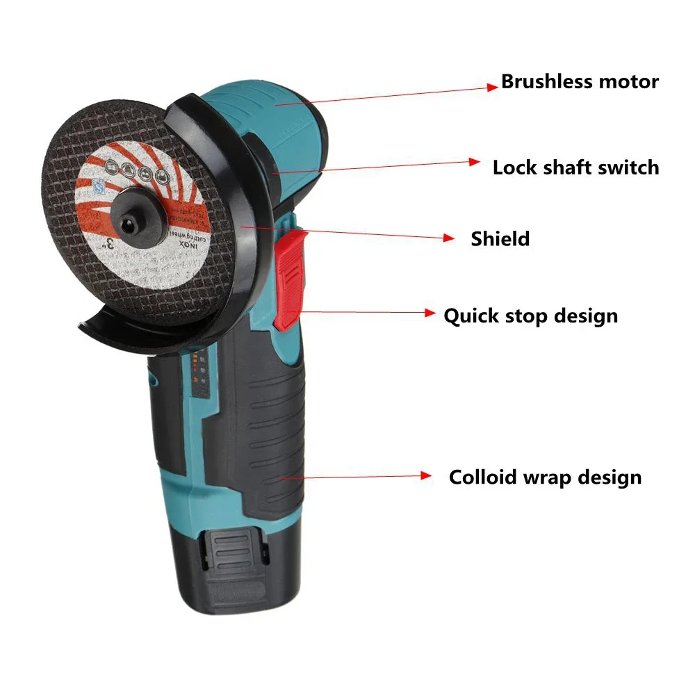 Brushless Angle Grinder Battery Powered - Mesin Gerinda sudut tanpa sikat Mini,